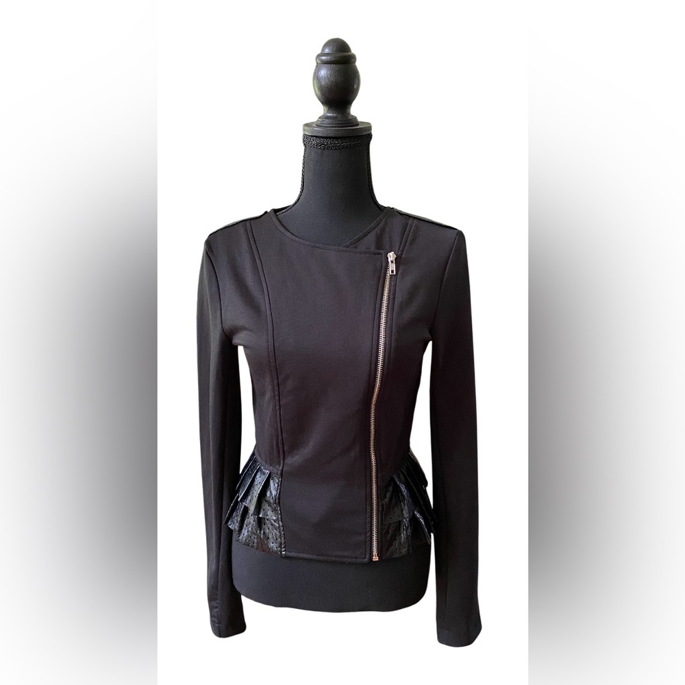 Olsenboye: Black Women's Baddie Jacket with Pleated Detail